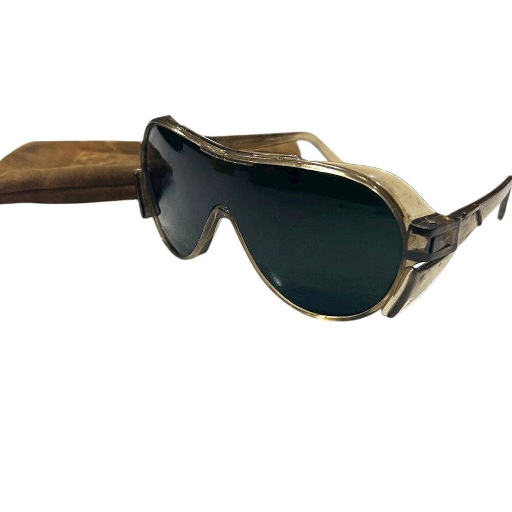 Vintage Aviator Style Safety Glasses – Tinted Lenses, Suede Case – Safety Supply